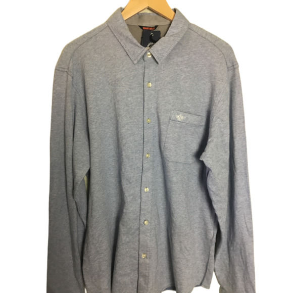 NWT Dockers Blue Button-Up Shirt Smart 360 Flex XL Slim Fit - Picture 1 of 4